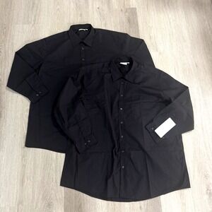 NWT‎ Lot 2 Chef Works Black Long Sleeve Button Up Shirts Men's Size 2XL